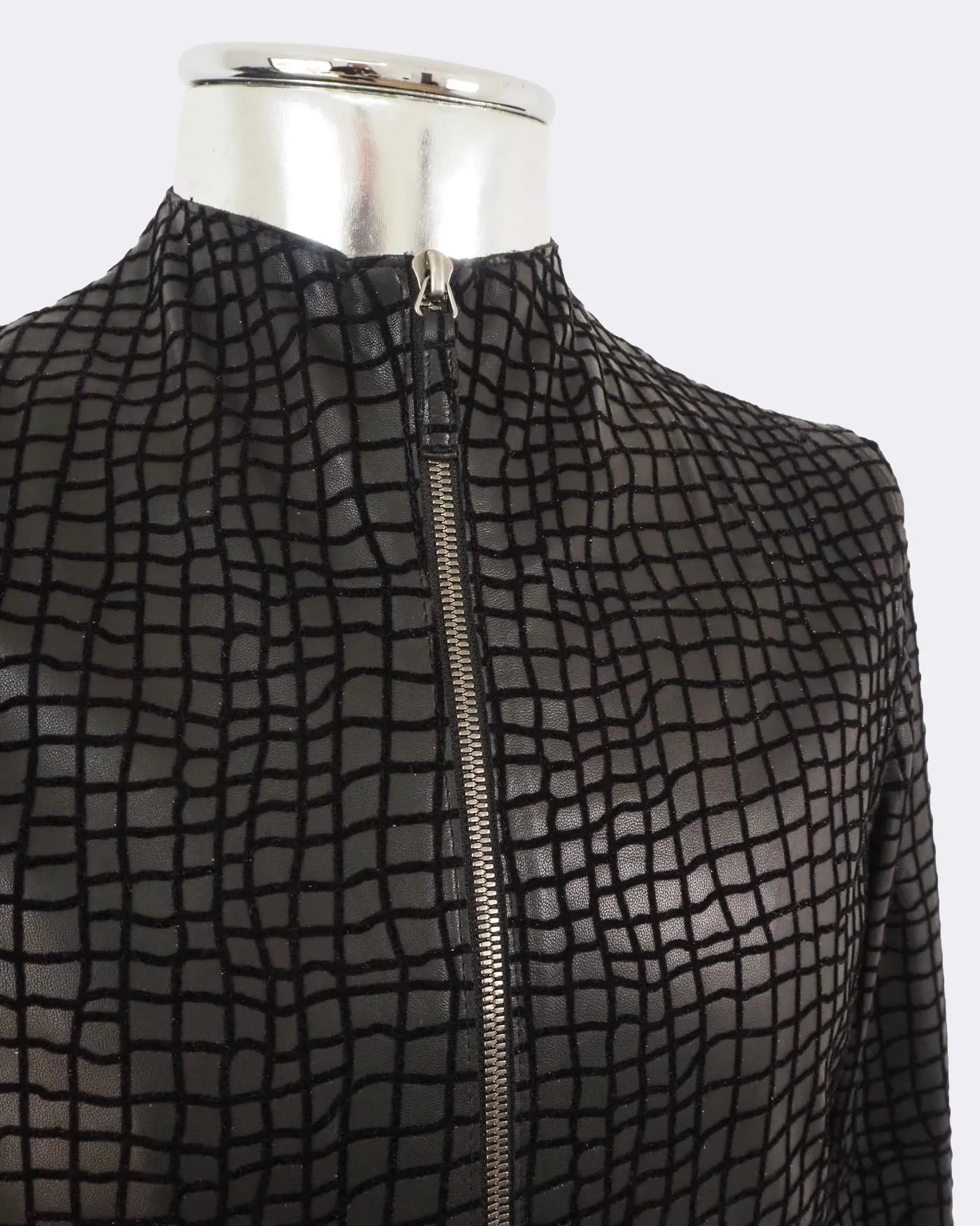Lightweight Leather Jacket Square Detailing