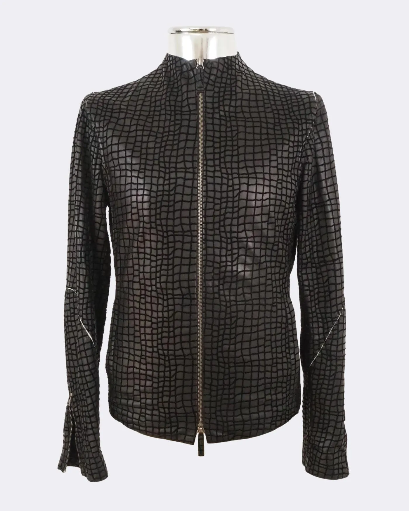 Lightweight Leather Jacket Square Detailing