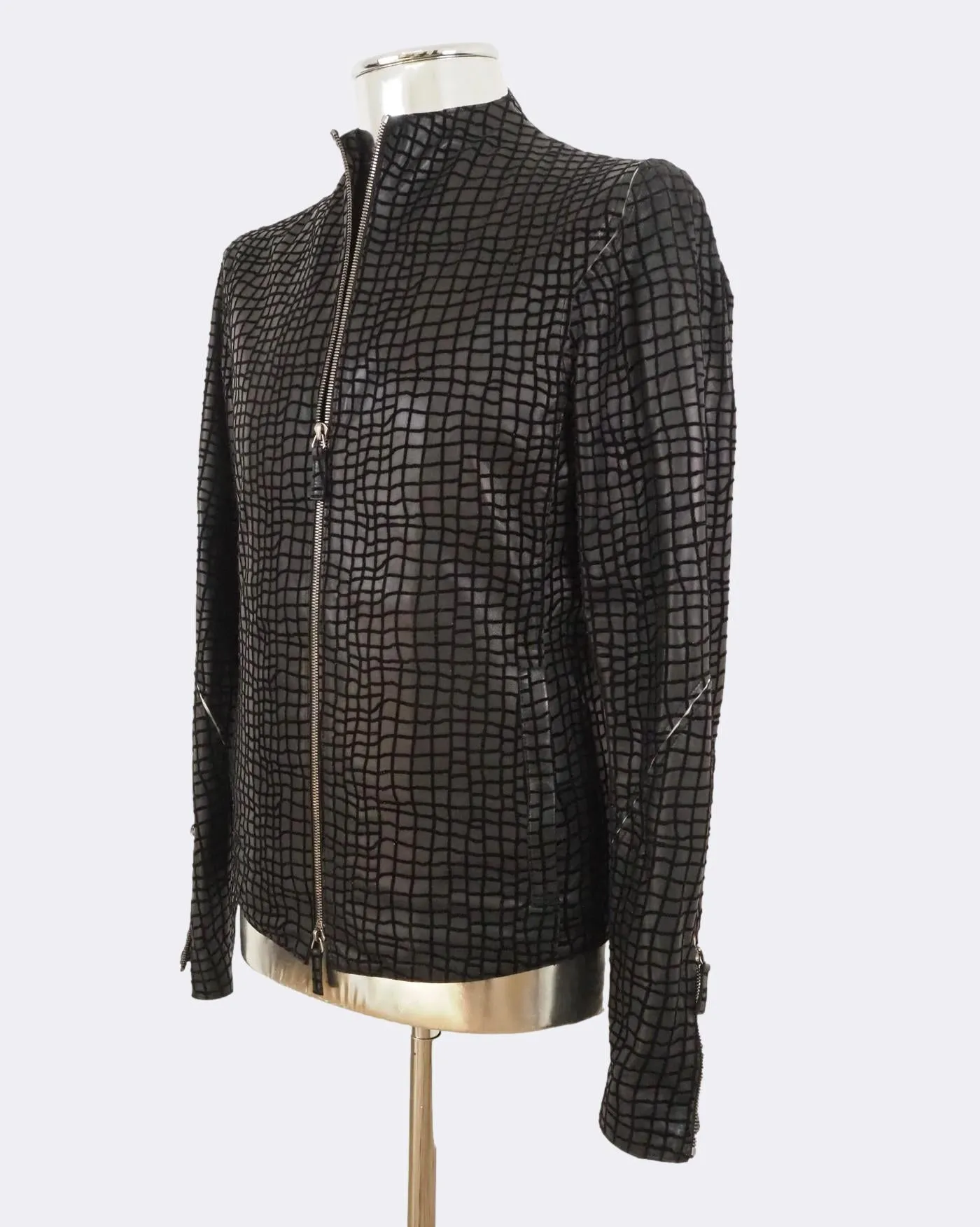 Lightweight Leather Jacket Square Detailing