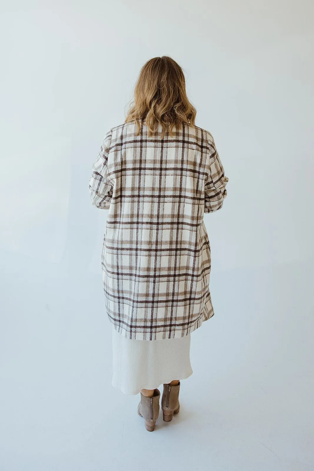 LIGHTWEIGHT PLAID MIDI BLAZER