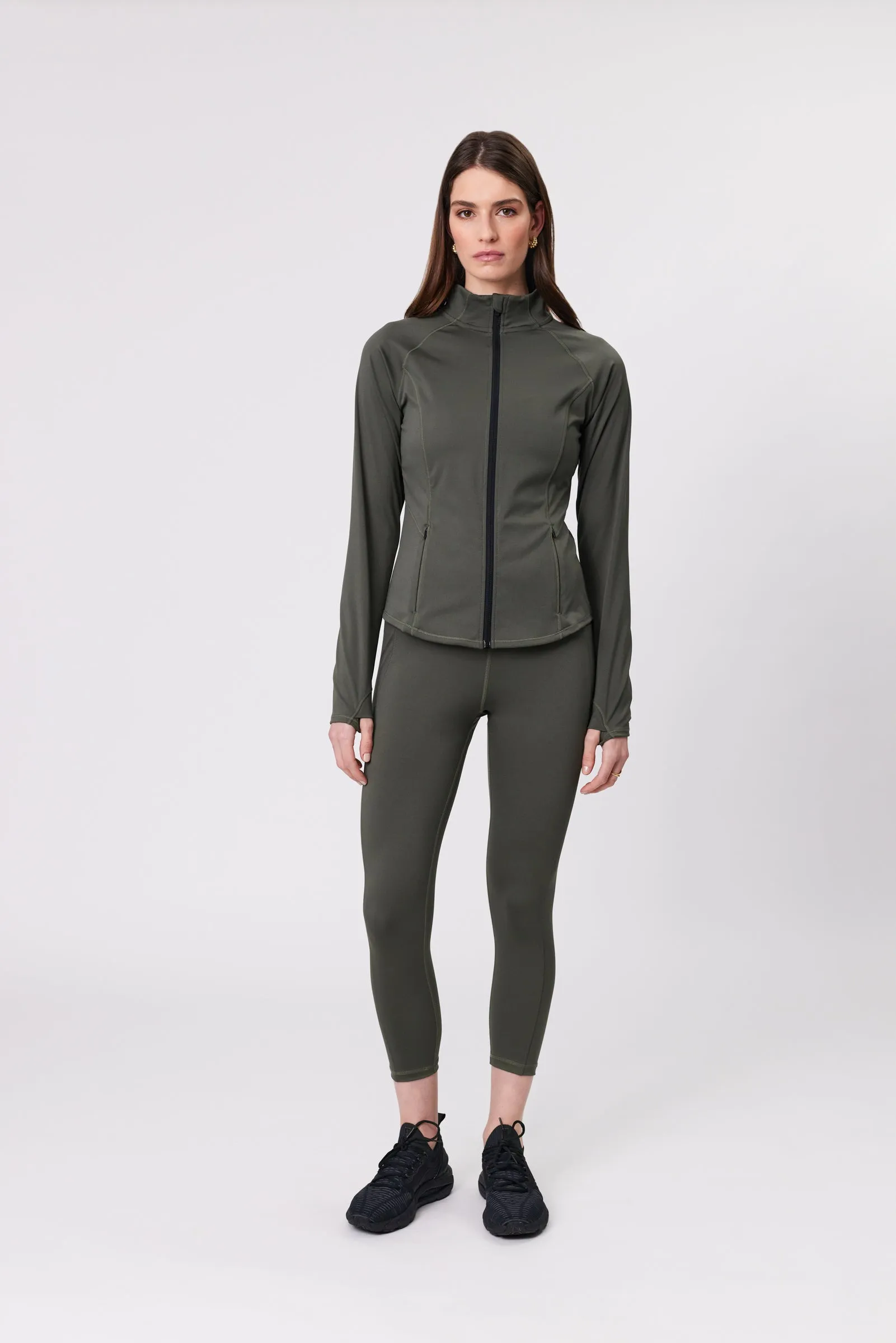Line Up L/S Zip Through - Kelp