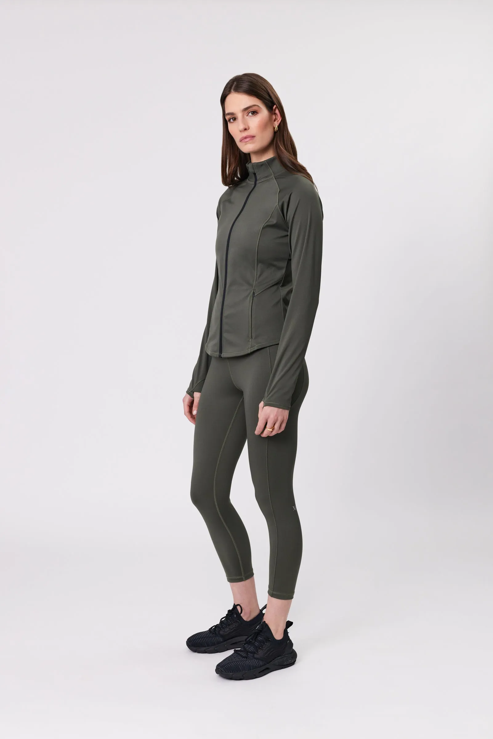 Line Up L/S Zip Through - Kelp