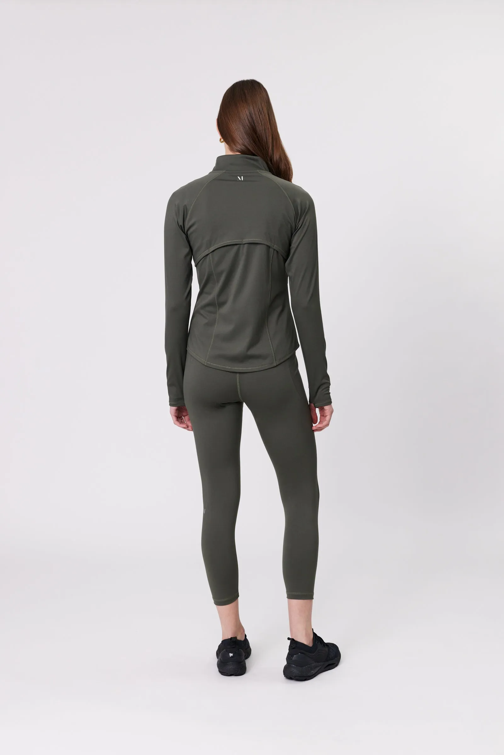 Line Up L/S Zip Through - Kelp