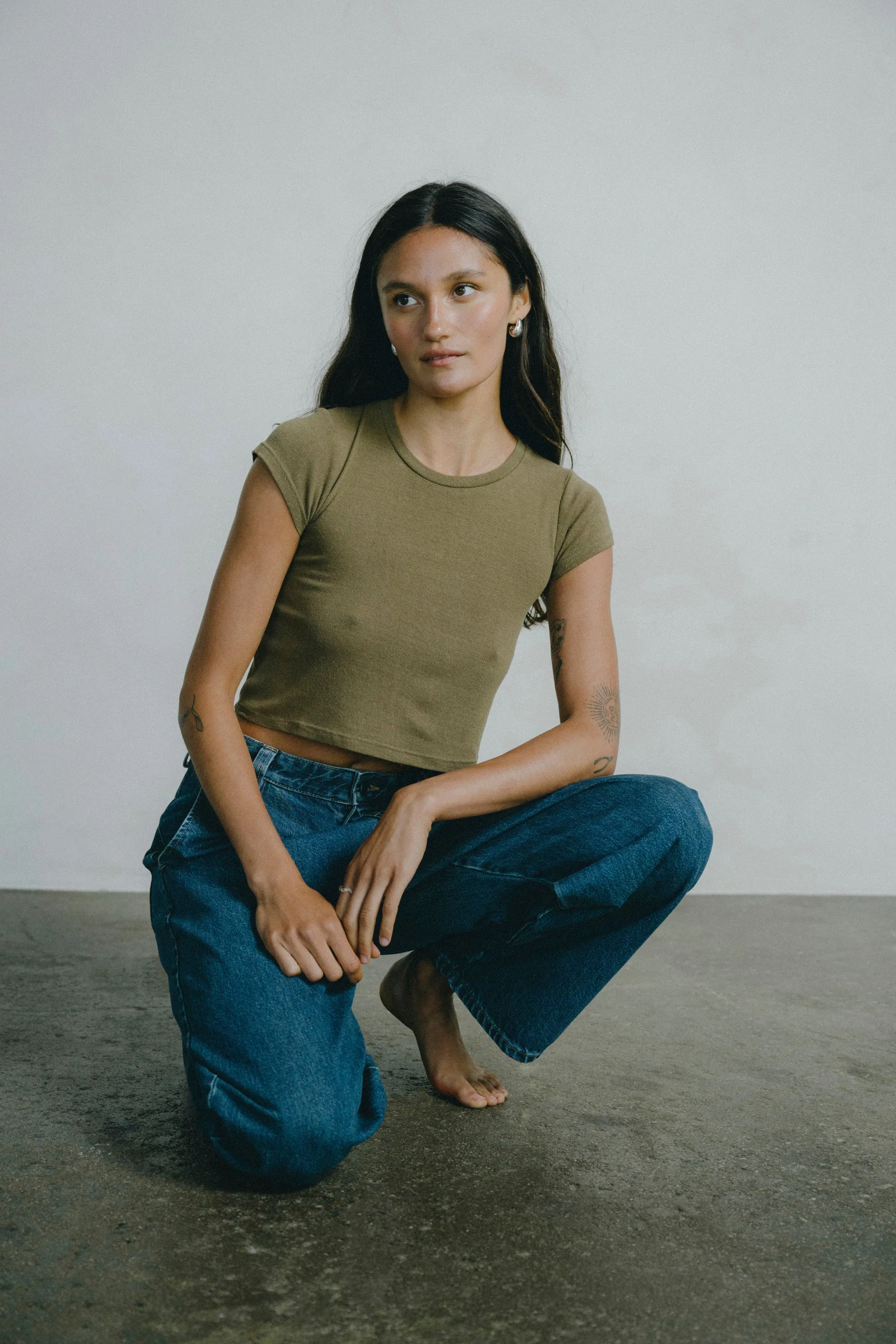 Lou Tee, Regen Silk Noil Jersey, Coffee