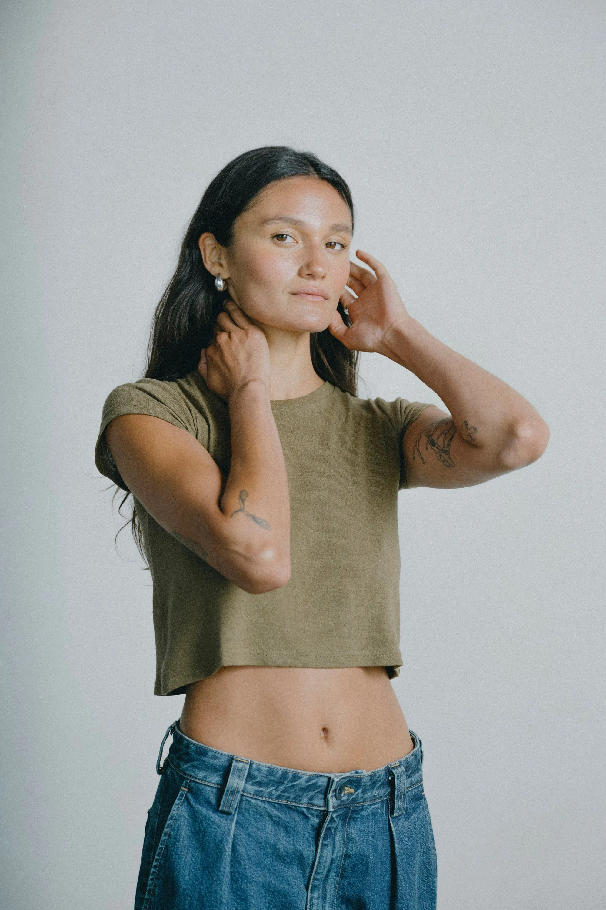 Lou Tee, Regen Silk Noil Jersey, Coffee