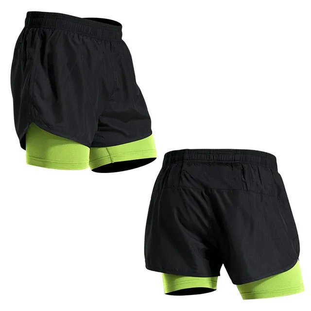 Men Fake Two Running Shorts Men Basketball Gym