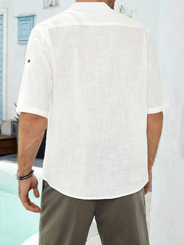 Men's Comfortable Casual Linen Shirt with Long Sleeves