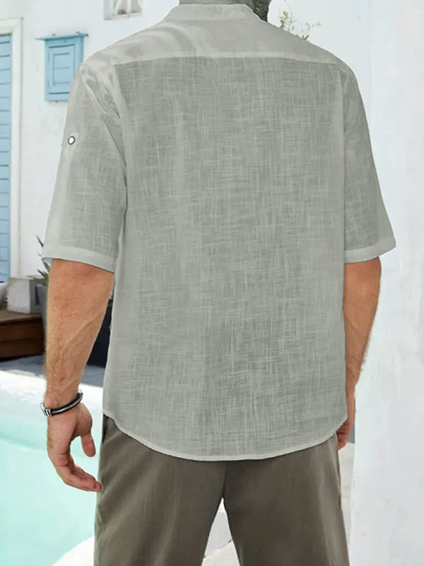 Men's Comfortable Casual Linen Shirt with Long Sleeves