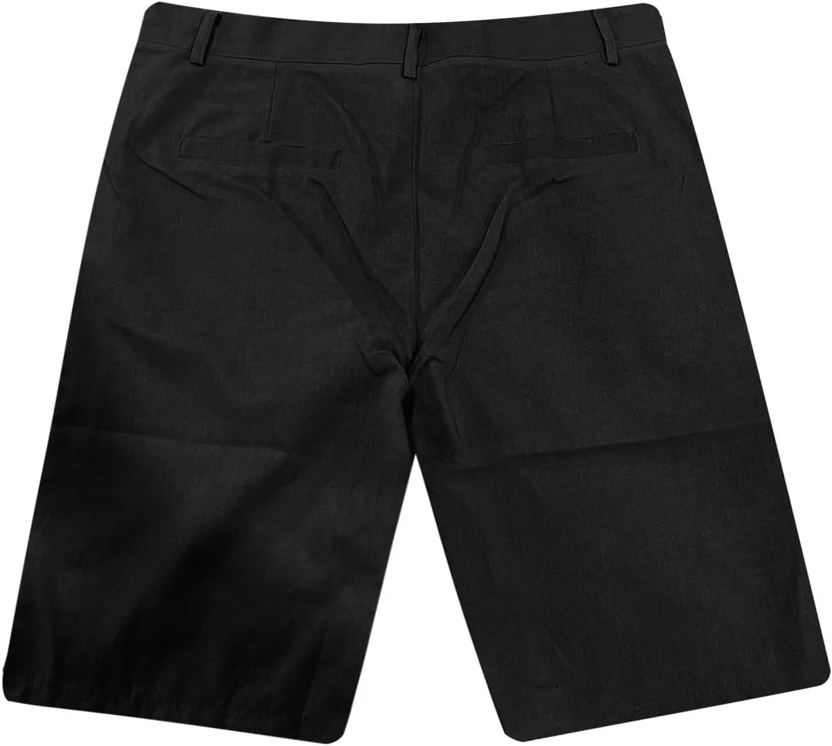 Mens Cotton Linen Shorts Casual Elastic Waist Drawstring Summer Beach Golf Shorts with Pockets