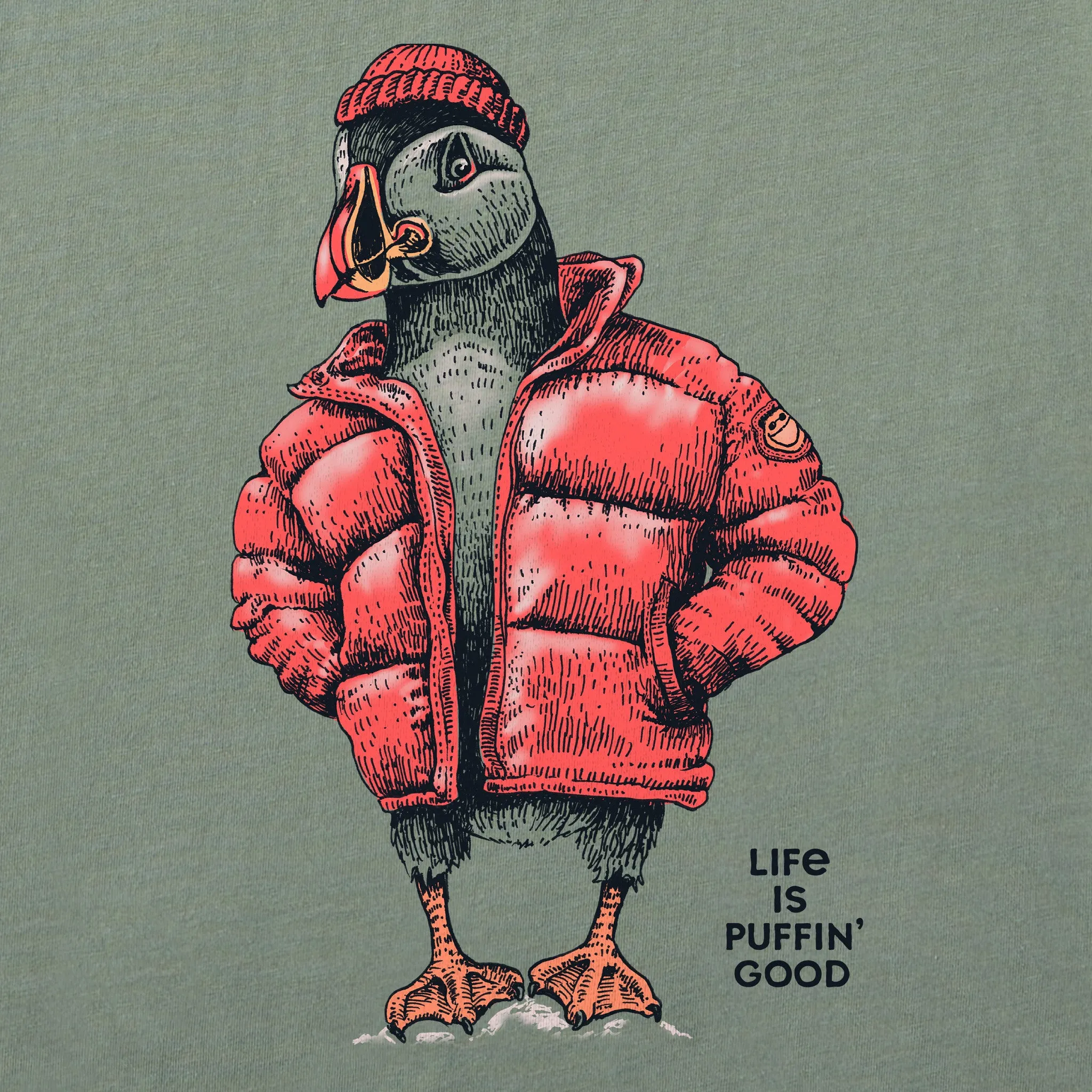 Men's Puffin Good Long Sleeve Crusher Tee