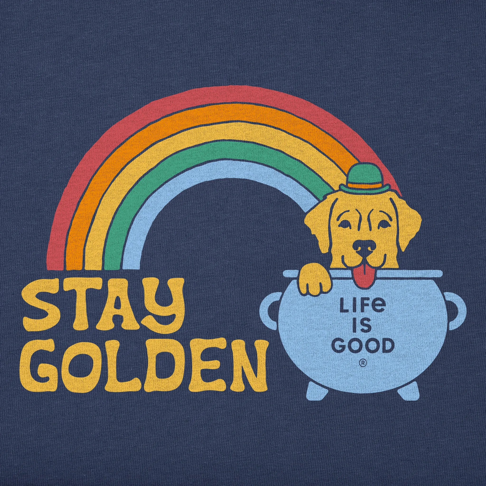Men's Stay Golden Retriever Long Sleeve Crusher Tee