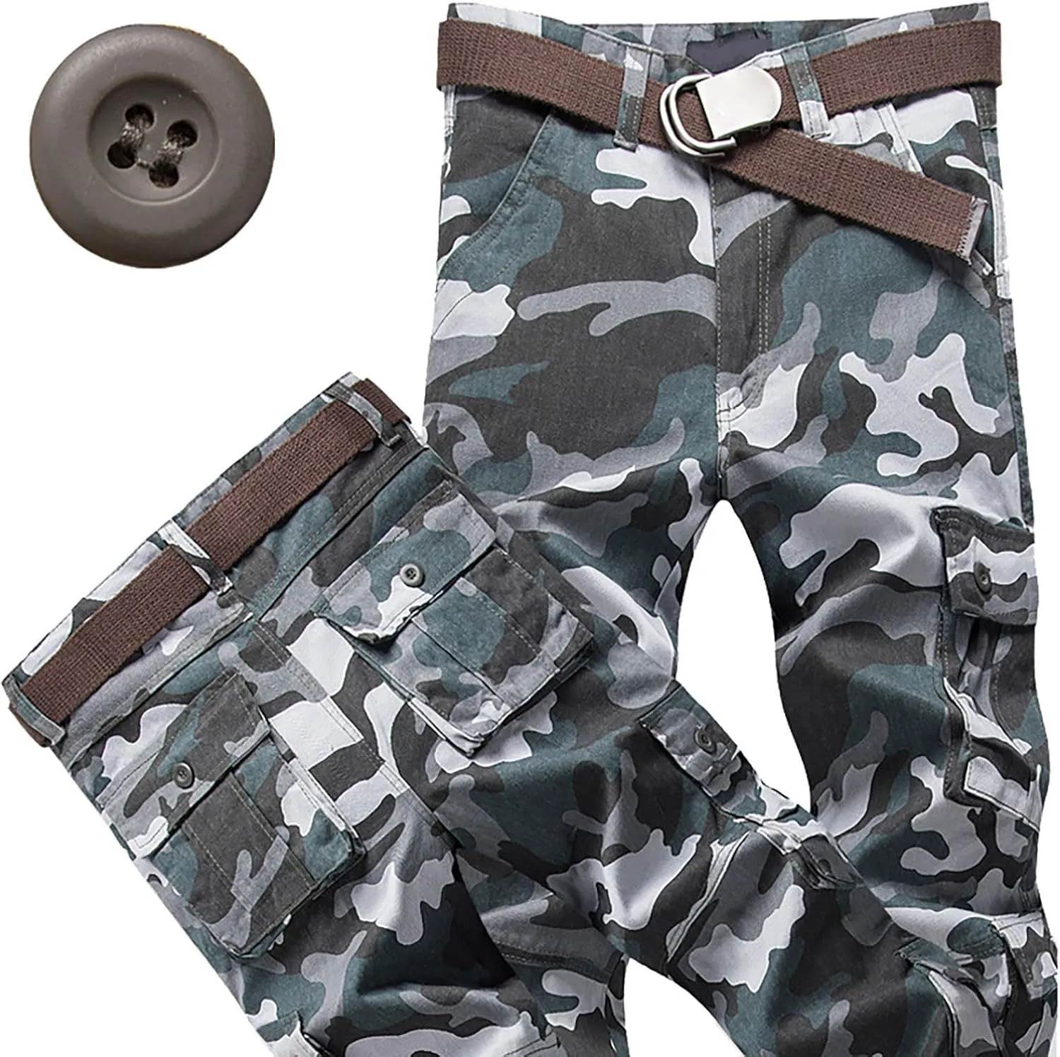Military Tactical Pants for Men Straight Leg Army Combat Camo Multi Pockets Cargo Pants Camouflage Hunting Work Pants