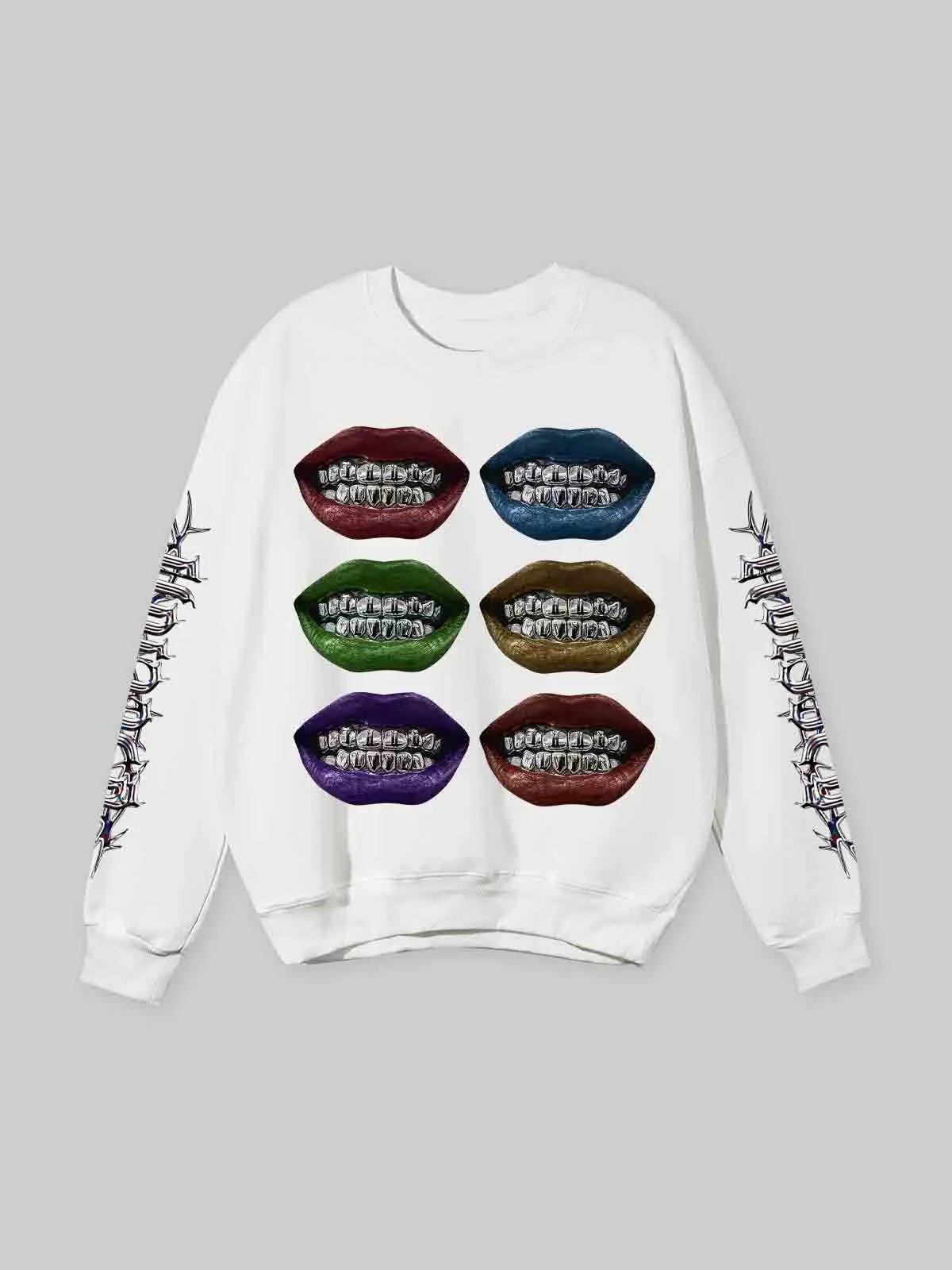 Multi-coloured double lip double sleeve 420g printed sweatshirt