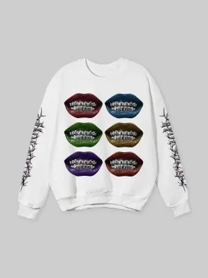 Multi-coloured double lip double sleeve 420g printed sweatshirt