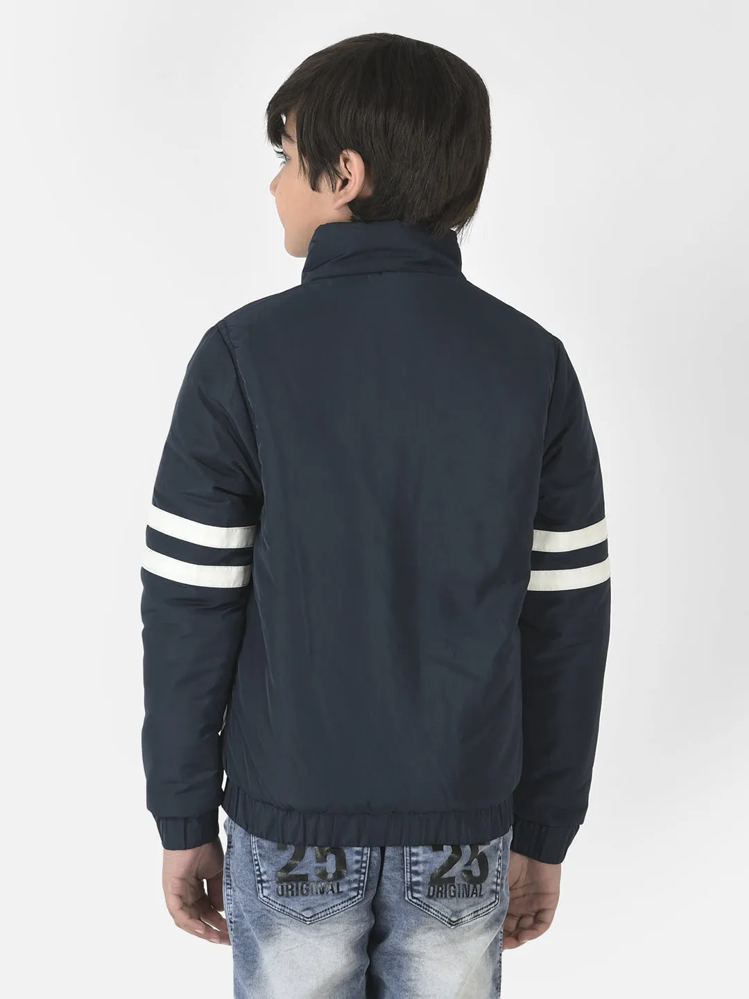 Navy Padded Varsity Jacket