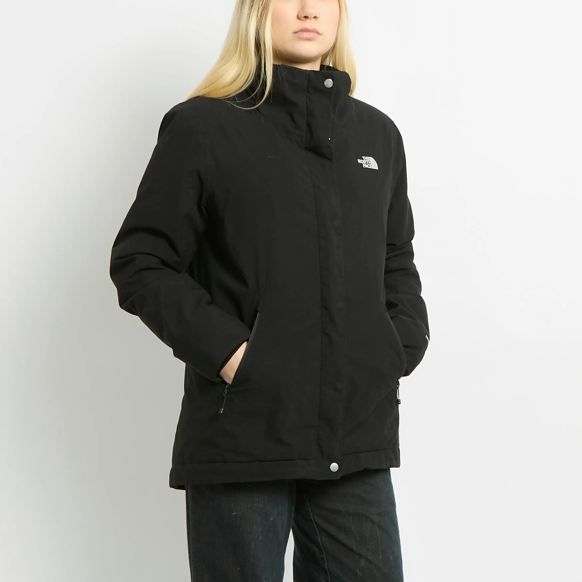 North Face Lightweight Puffer Coat With Fleece Lining - L