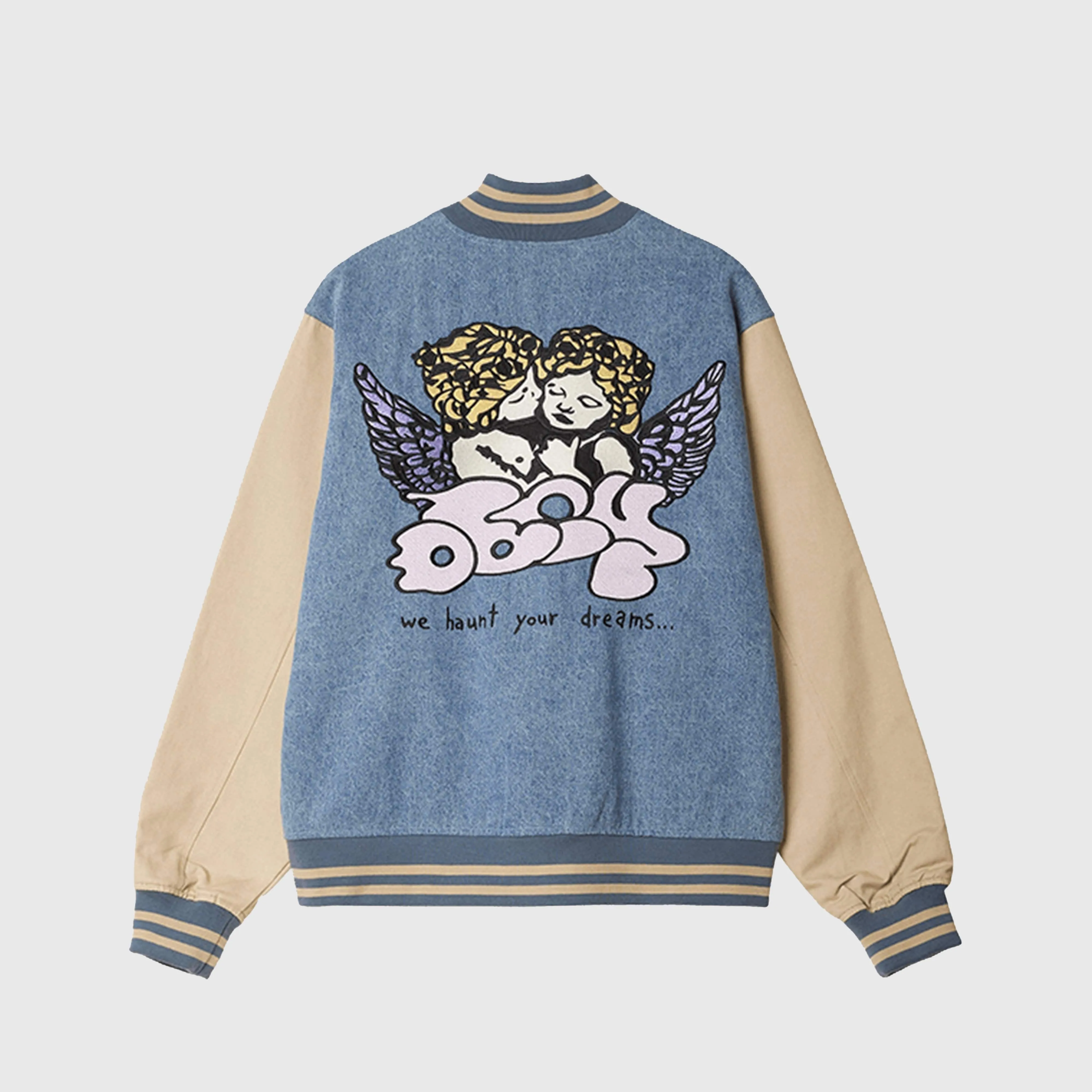 Obey Care Denim Varsity - Light Indigo Multi