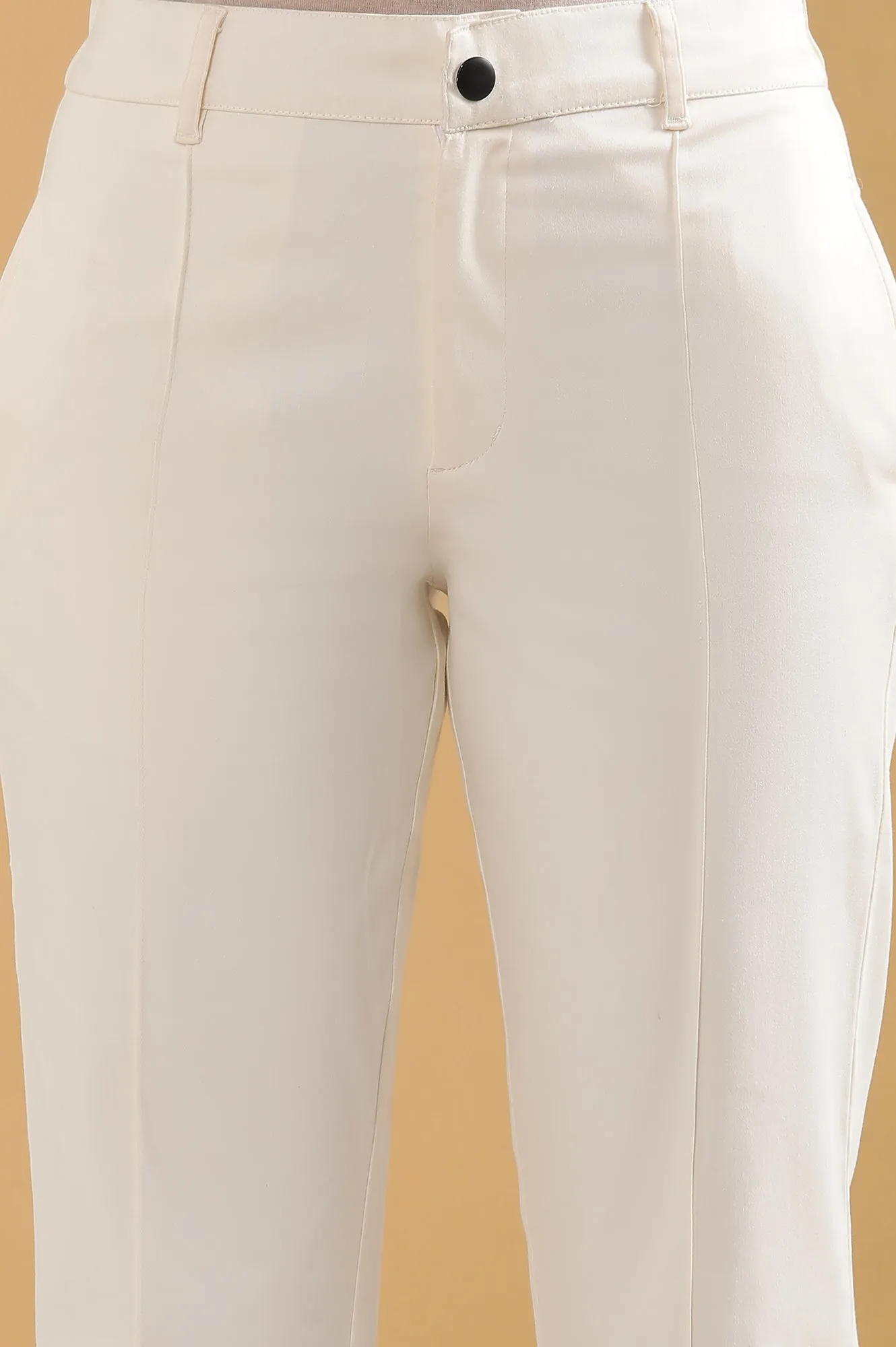 Off-White Pintuck Straight Fit Slim Pants