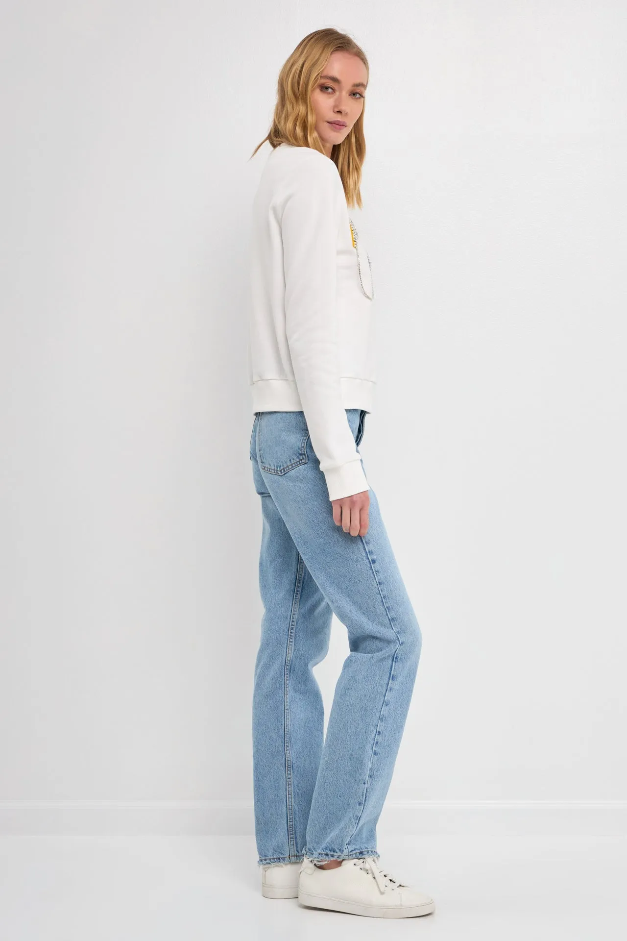 Paris Pearl Embellished Sweatshirts