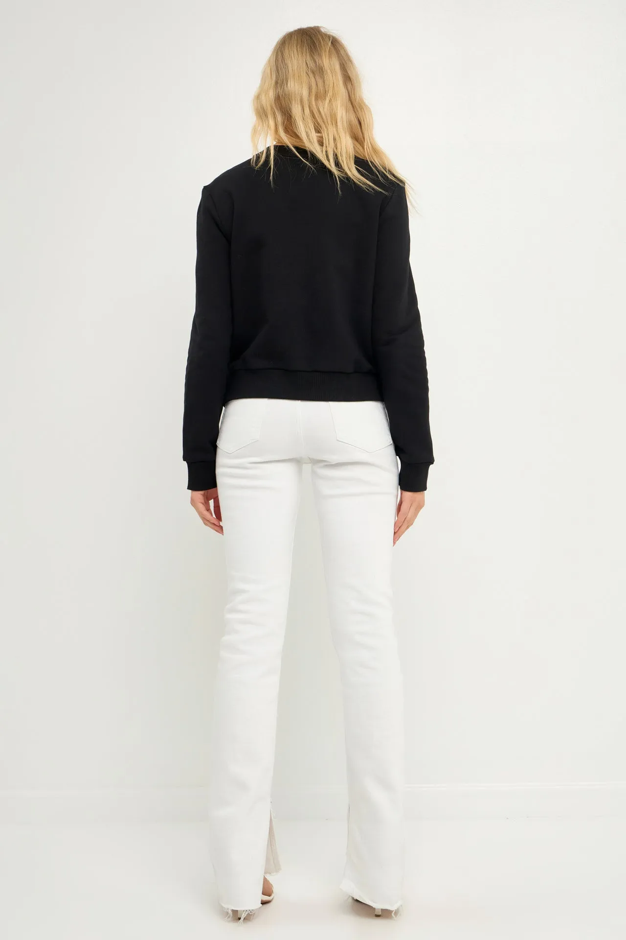 Paris Pearl Embellished Sweatshirts