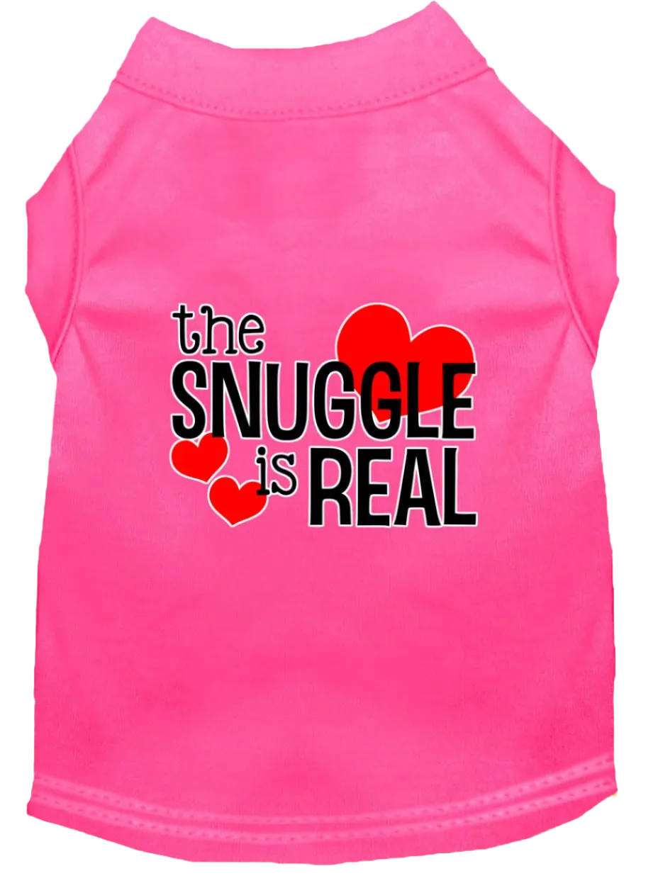 "The Snuggle Is Real" - Cute Screen Printed Dog & Cat Shirt Apparel