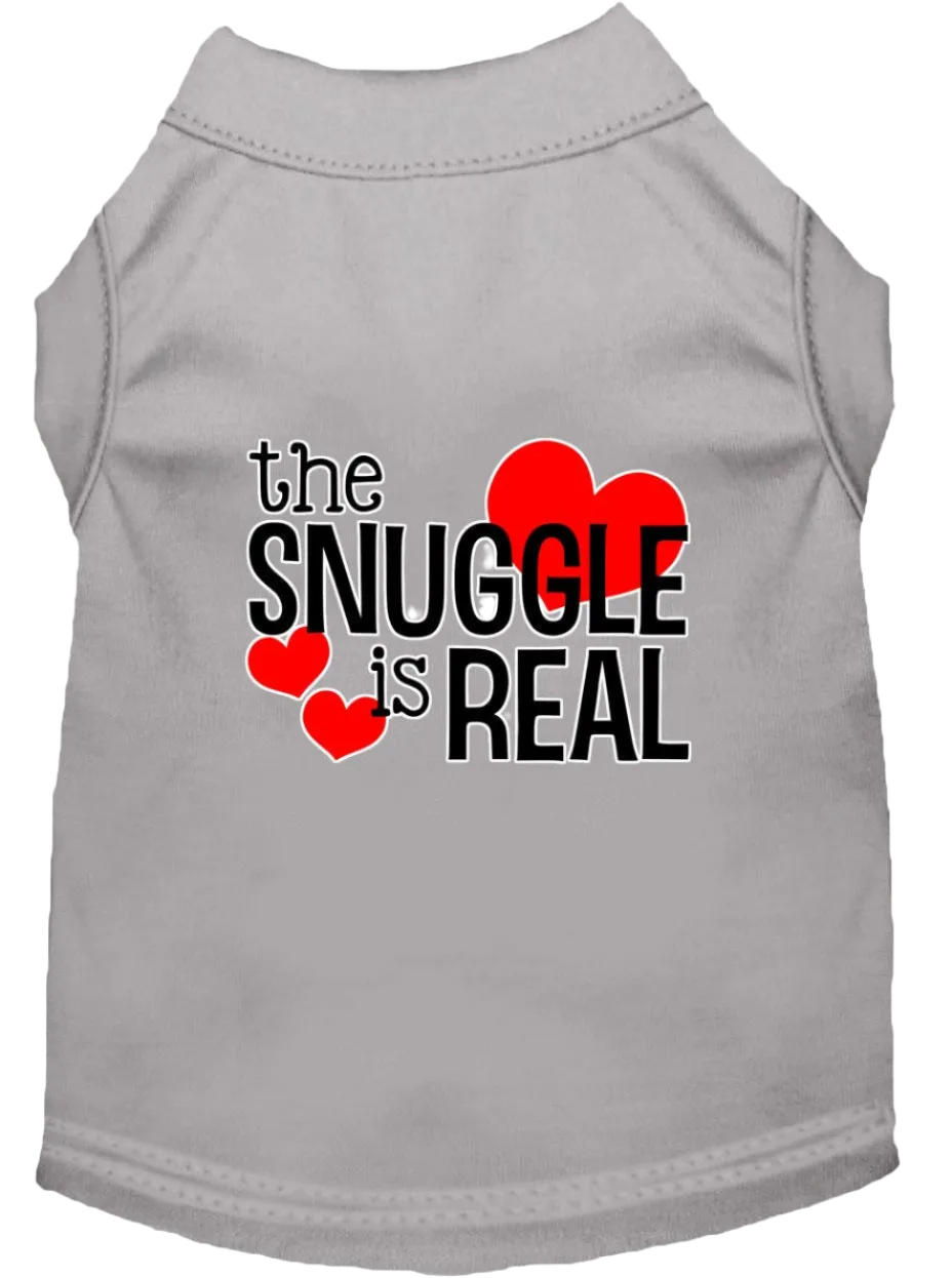 "The Snuggle Is Real" - Cute Screen Printed Dog & Cat Shirt Apparel
