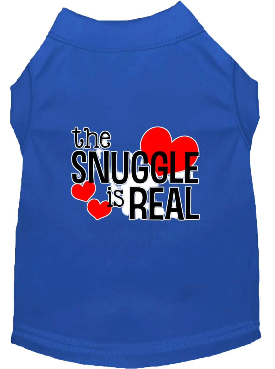 "The Snuggle Is Real" - Cute Screen Printed Dog & Cat Shirt Apparel