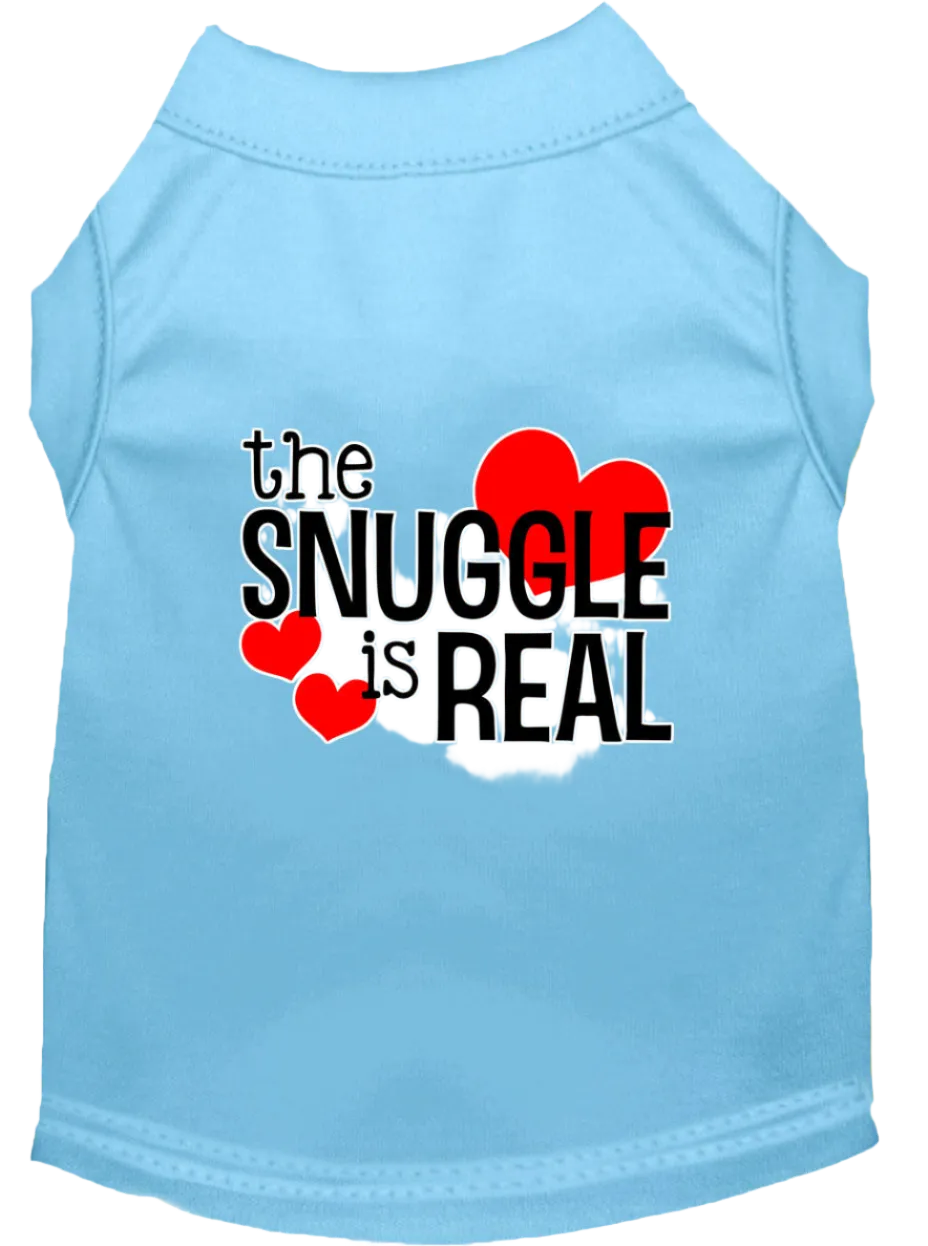 "The Snuggle Is Real" - Cute Screen Printed Dog & Cat Shirt Apparel