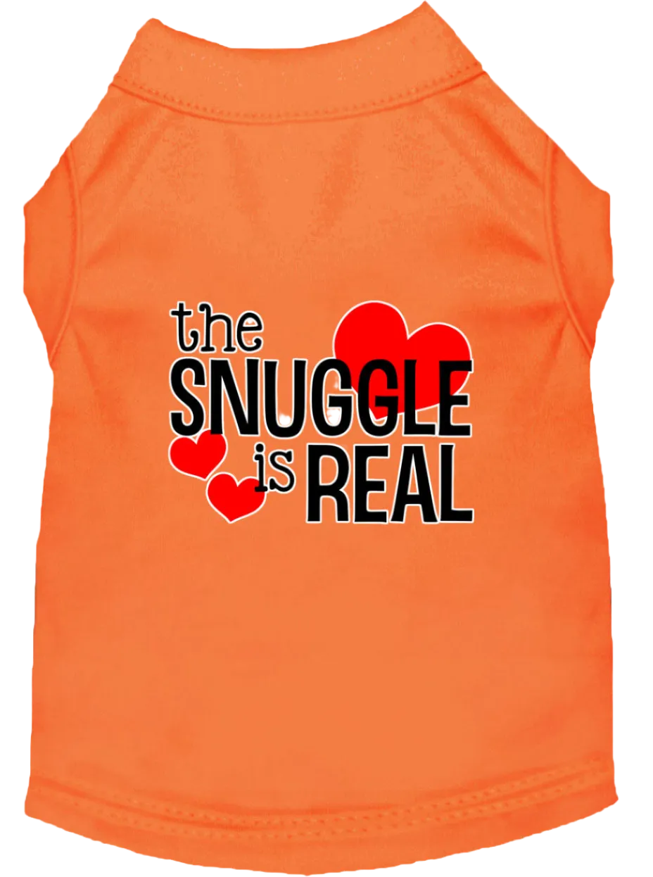 "The Snuggle Is Real" - Cute Screen Printed Dog & Cat Shirt Apparel