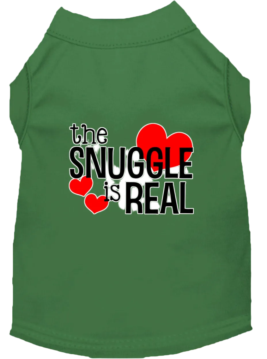 "The Snuggle Is Real" - Cute Screen Printed Dog & Cat Shirt Apparel