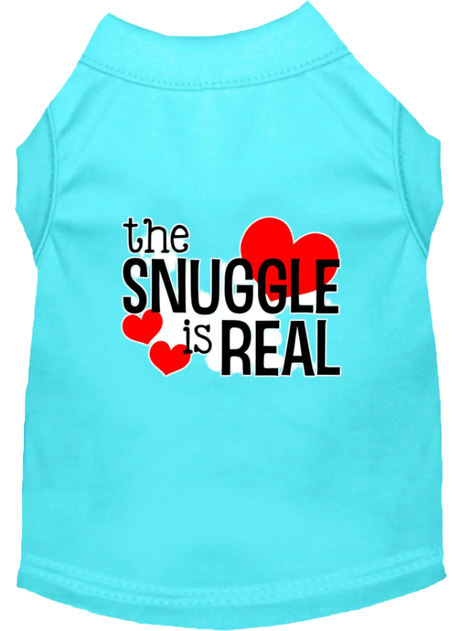 "The Snuggle Is Real" - Cute Screen Printed Dog & Cat Shirt Apparel