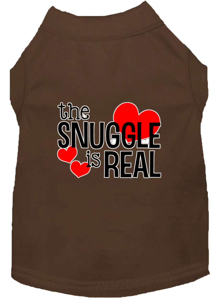 "The Snuggle Is Real" - Cute Screen Printed Dog & Cat Shirt Apparel