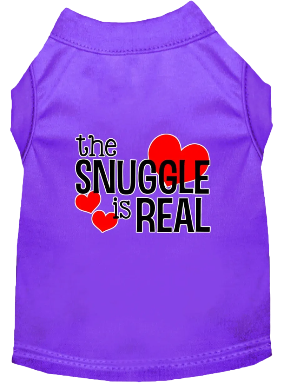 "The Snuggle Is Real" - Cute Screen Printed Dog & Cat Shirt Apparel