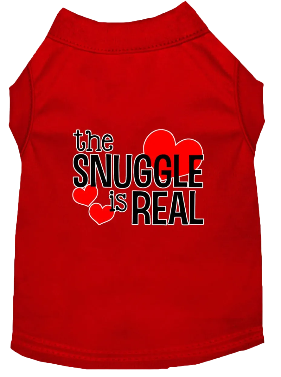 "The Snuggle Is Real" - Cute Screen Printed Dog & Cat Shirt Apparel