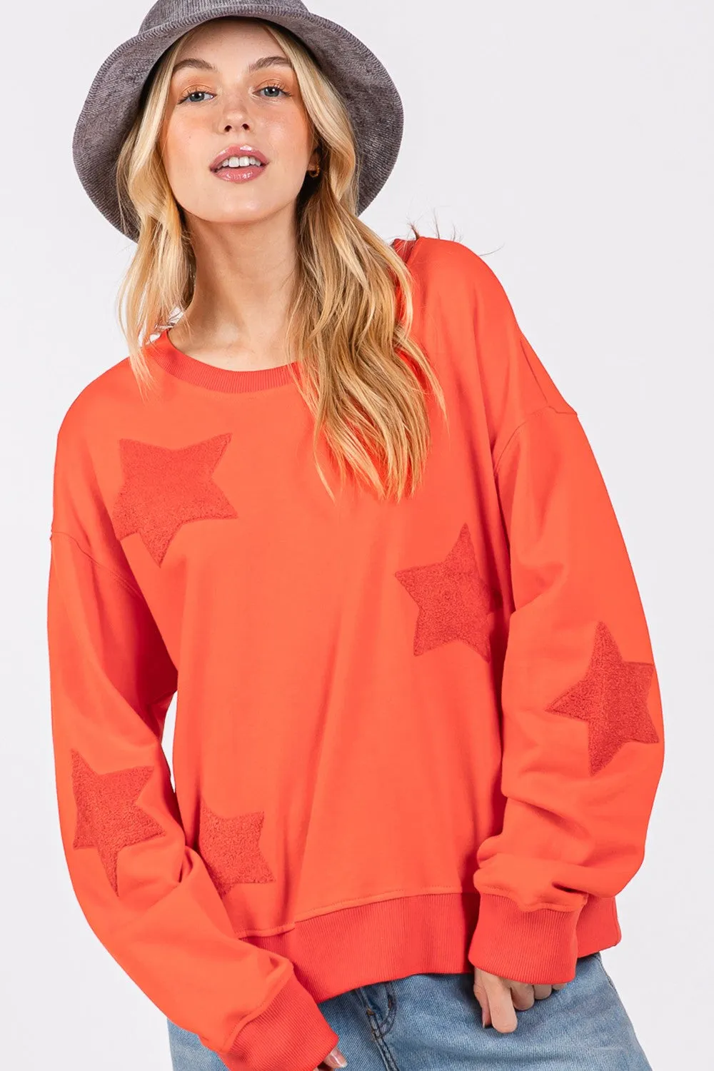 SAGE   FIG Star Patch Long Sleeve Sweatshirt