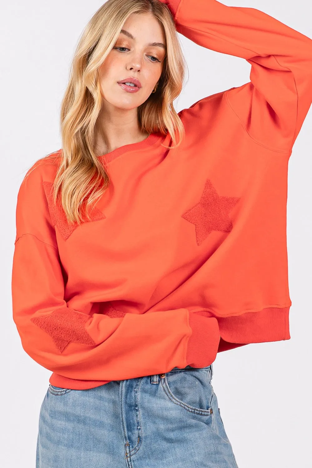 SAGE   FIG Star Patch Long Sleeve Sweatshirt