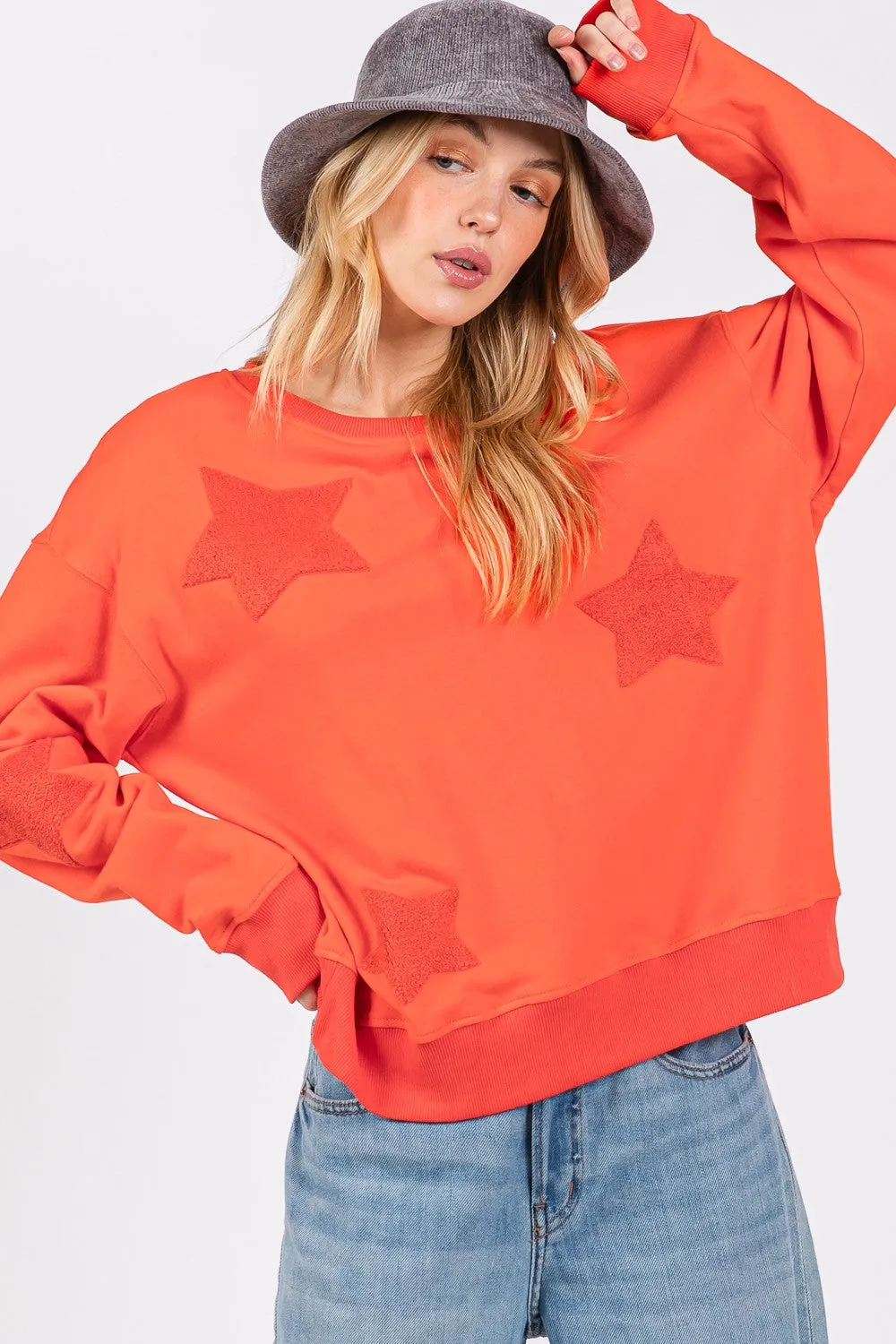SAGE   FIG Star Patch Long Sleeve Sweatshirt