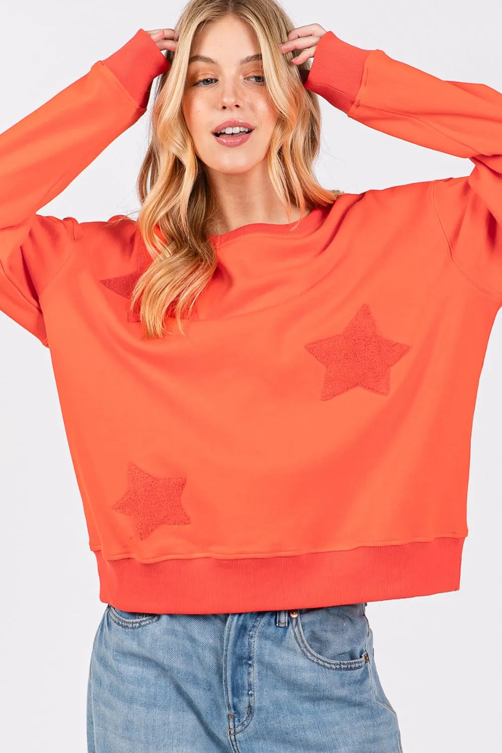 SAGE   FIG Star Patch Long Sleeve Sweatshirt