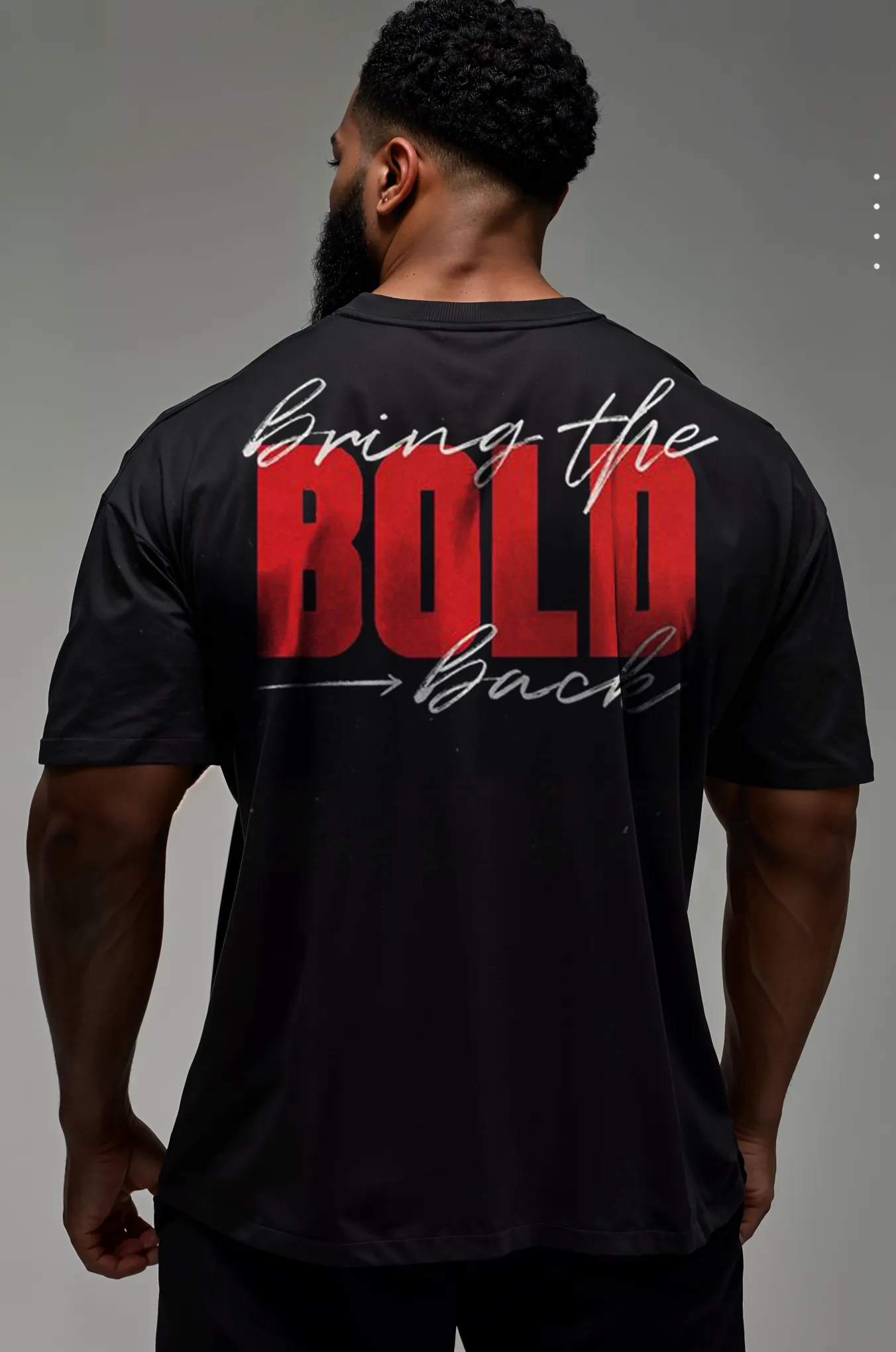 T-Shirt - Black - Bring The Bold Back - Oversized