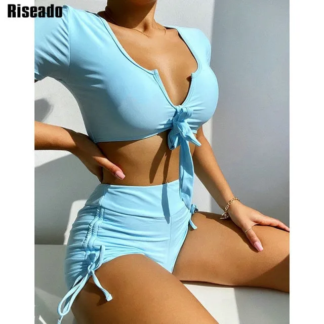 Tie Dye High Waisted Ruched Drawstring Set