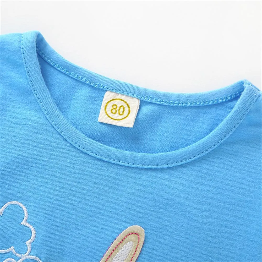 Unisex Rabbit Embroidery Long Sleeve T-Shirts Buy Childrens Clothes Wholesale