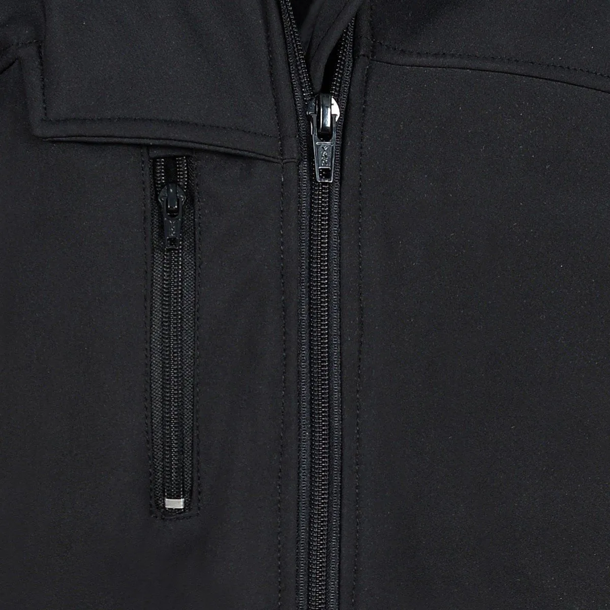 Vance Black Waterproof Lightweight Zipper Front Soft Shell Jacket