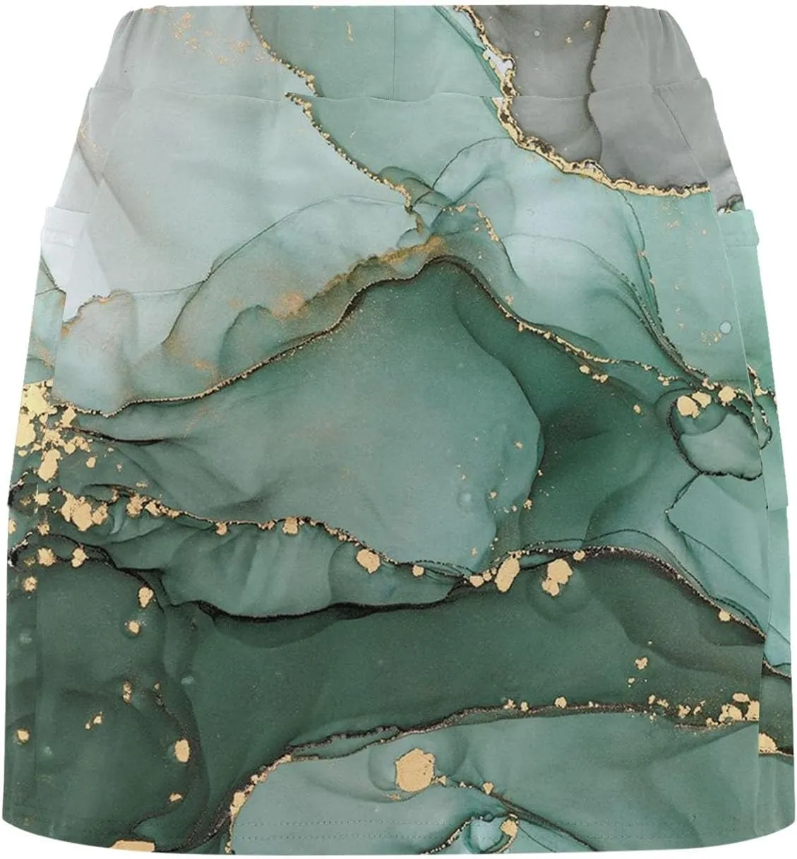 Womens Athletic Skorts Print High Waisted Tummy Control Tennis Skort Golf Yoga Underneath Shorts Skirt with Pockets