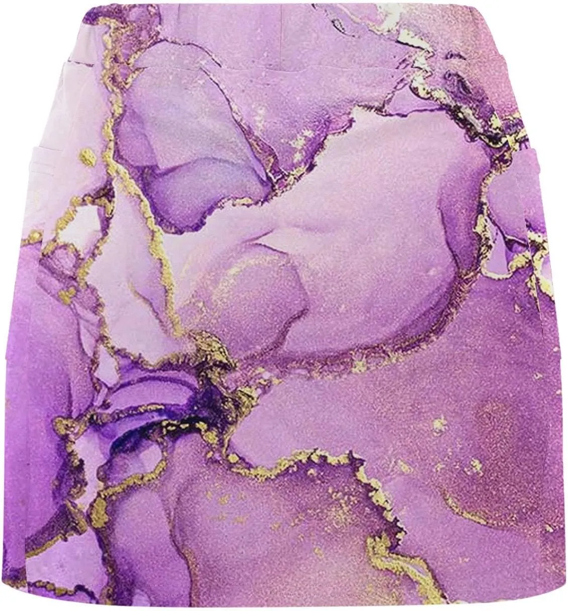 Womens Athletic Skorts Print High Waisted Tummy Control Tennis Skort Golf Yoga Underneath Shorts Skirt with Pockets