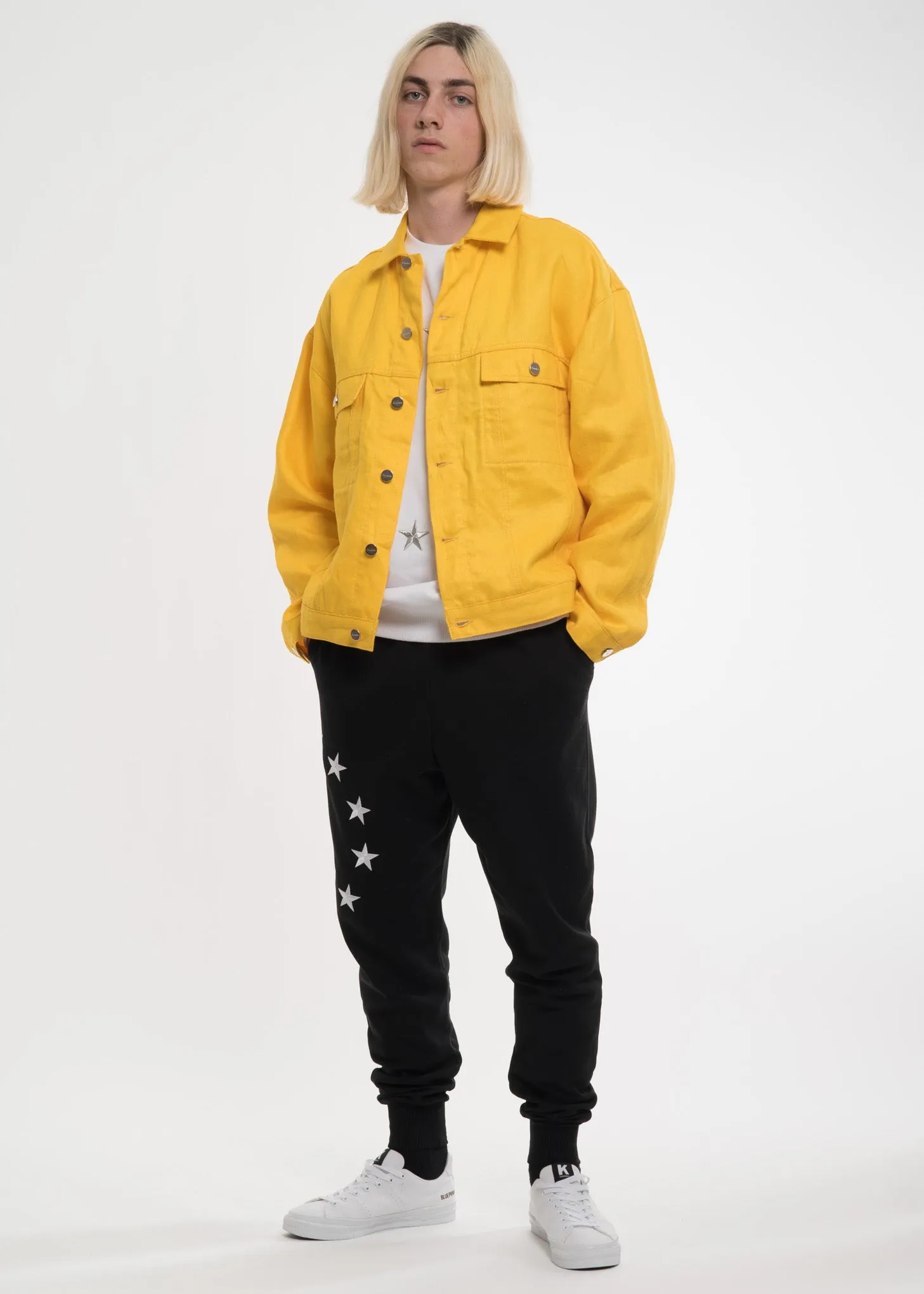 Yellow Vertige Linen Denim Jacket