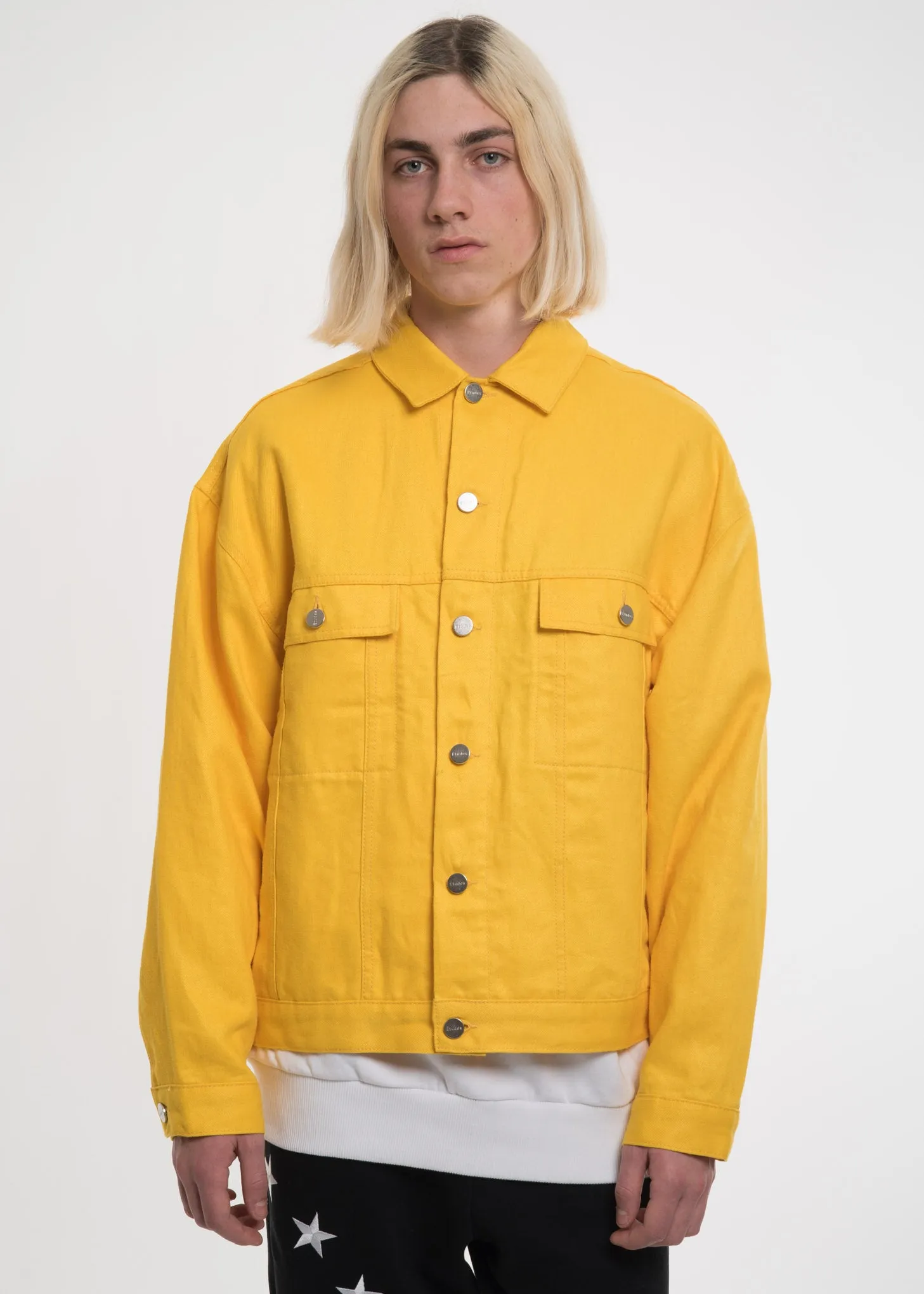Yellow Vertige Linen Denim Jacket