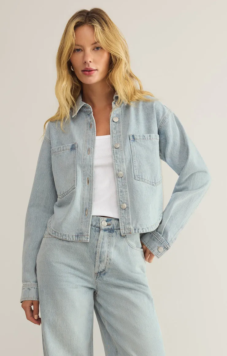 Z SUPPLY All Day Cropped Denim Jacket